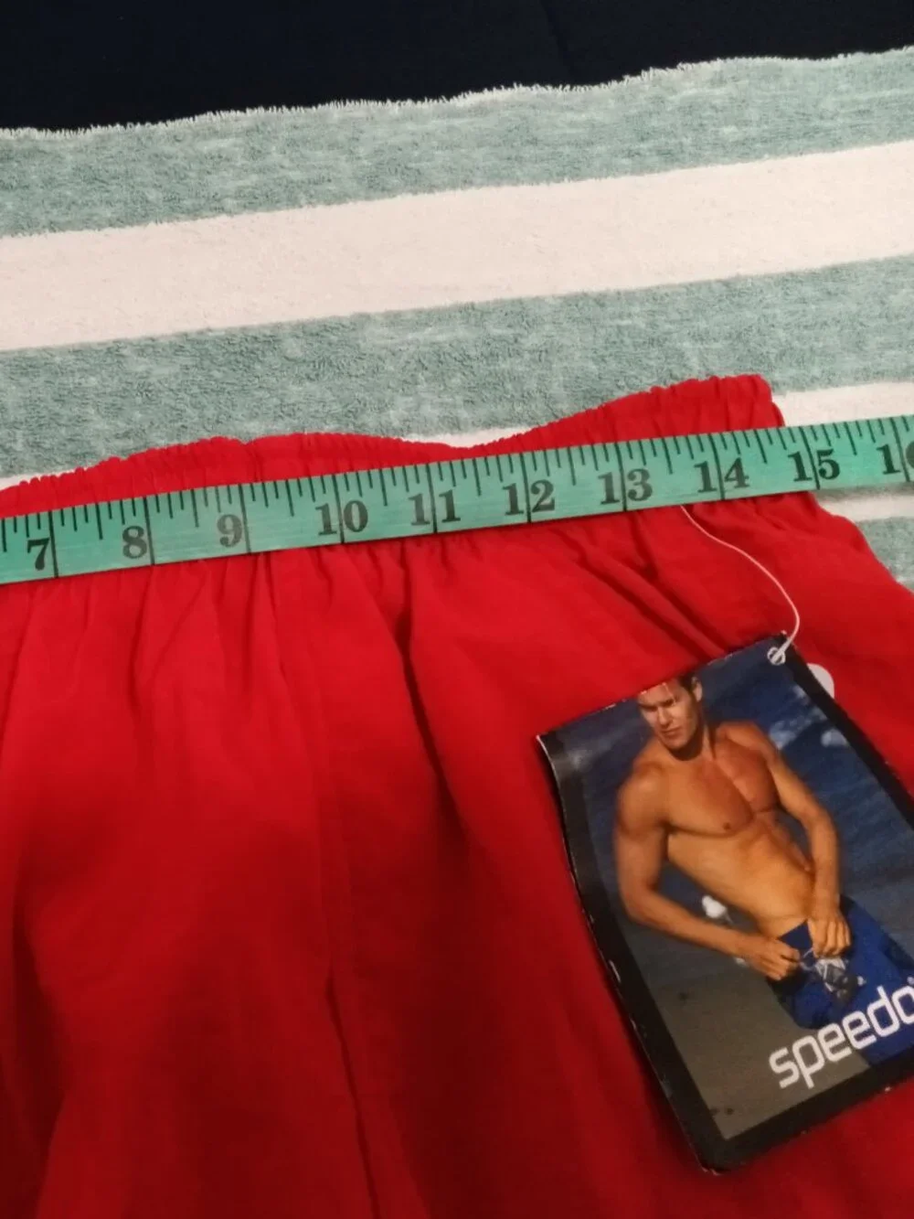NWT VINTAGE SPEEDO SWIM TRUNKS (SHORTS) RED, SIZE LARGE.